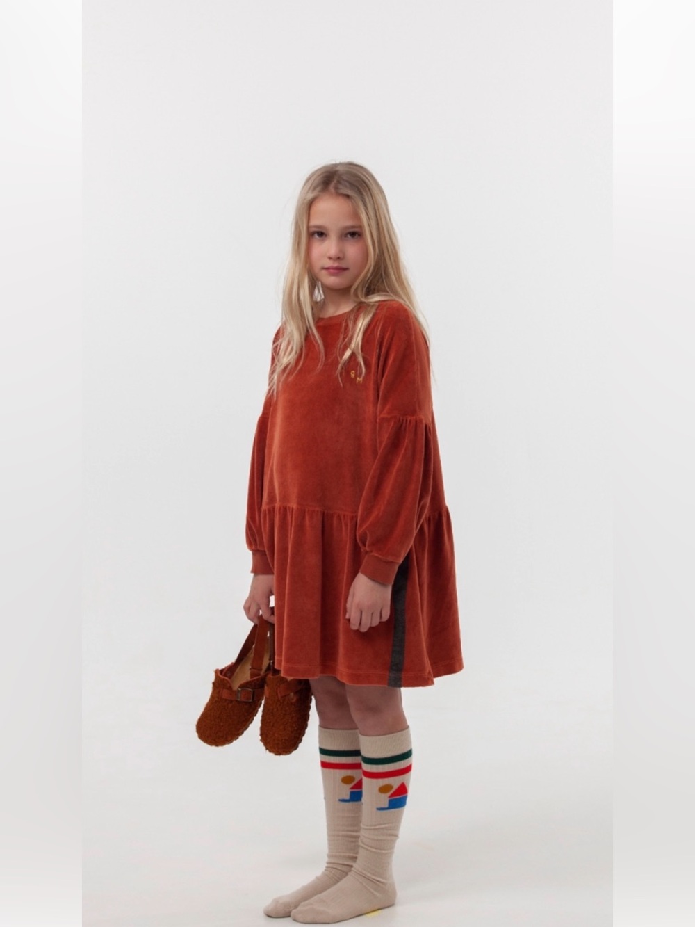 BONMOT Organic Velour Long Sleeve Dress 8-9